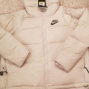 nike cream puffer jacket